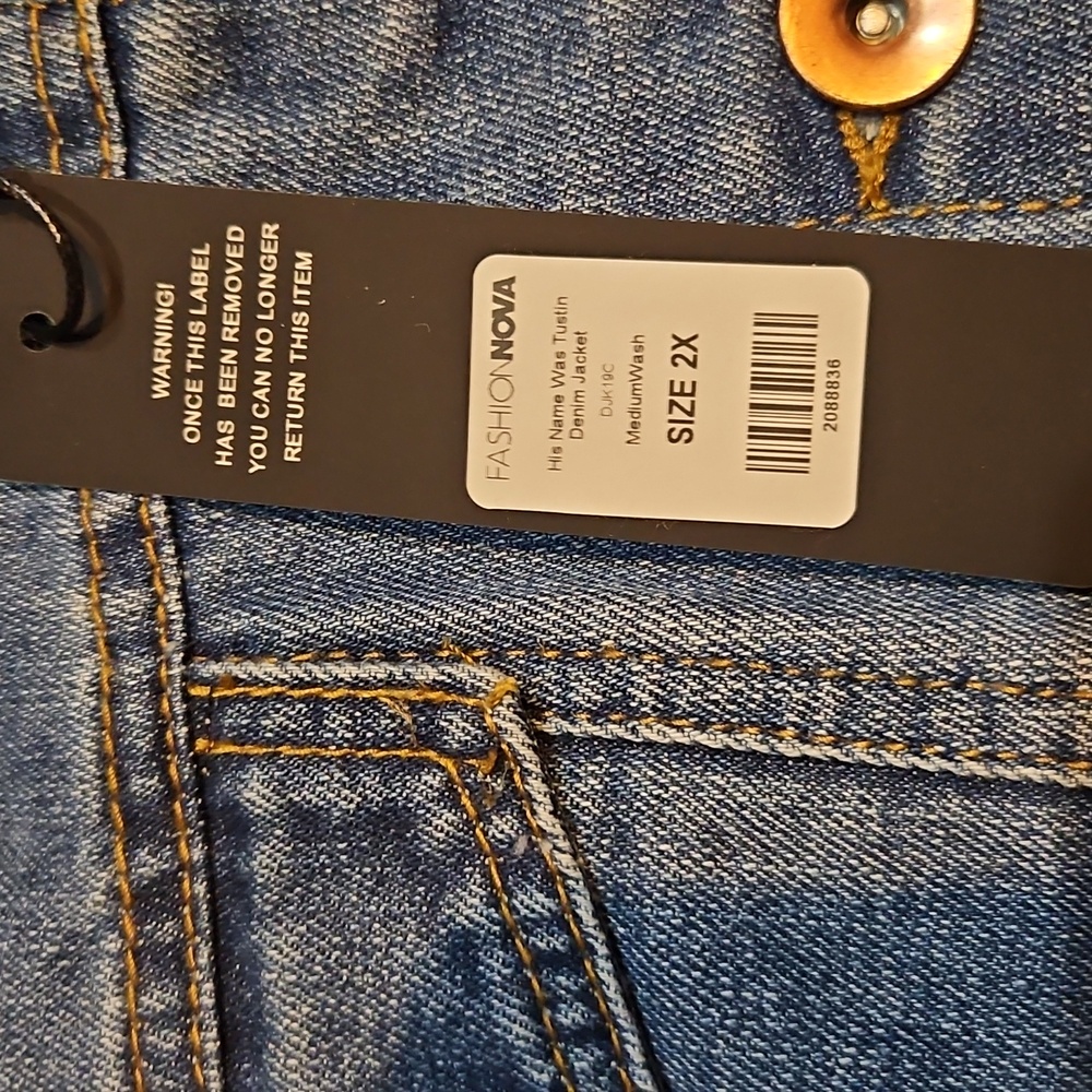 ♦️♦️DENIM JACKET - MEDIUM WASH  SZ 2X - Picture 6 of 12